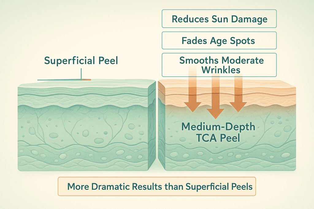 Medium-Depth Peels for Visible Transformation