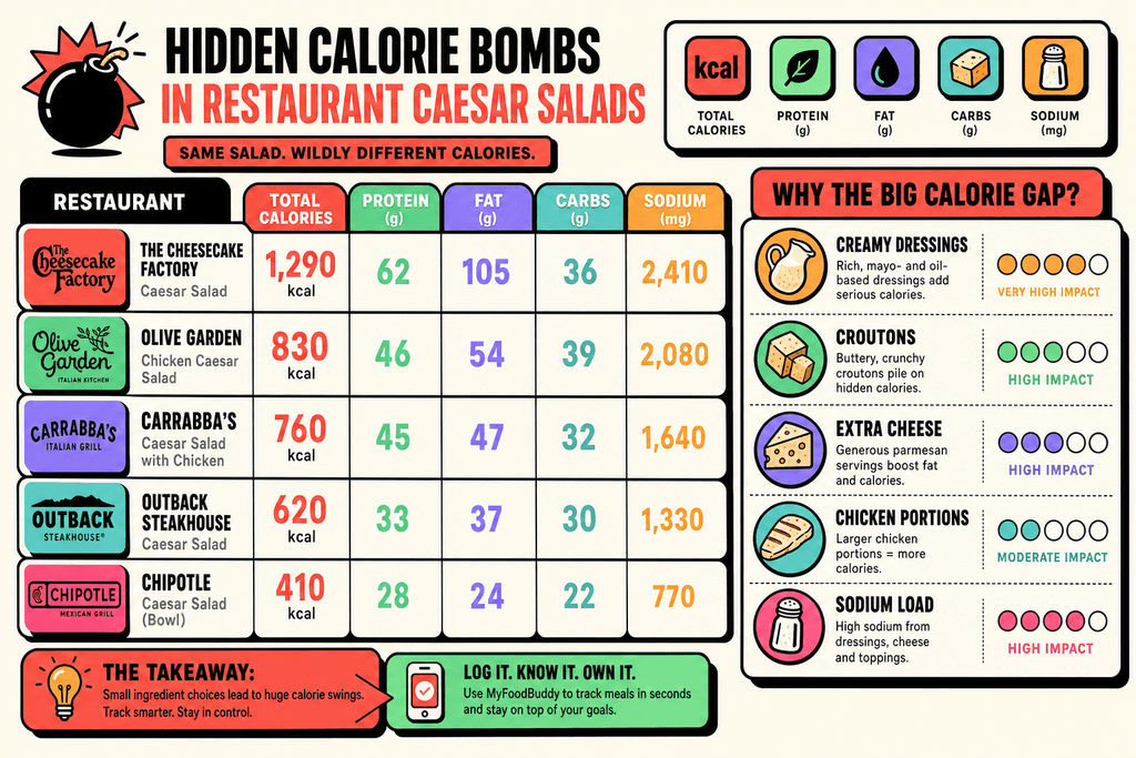 Hidden Calorie Bombs in Restaurant Caesar Salads