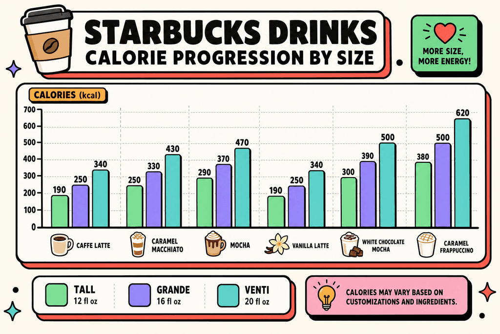 How Calories Scale in Popular Starbucks Drinks