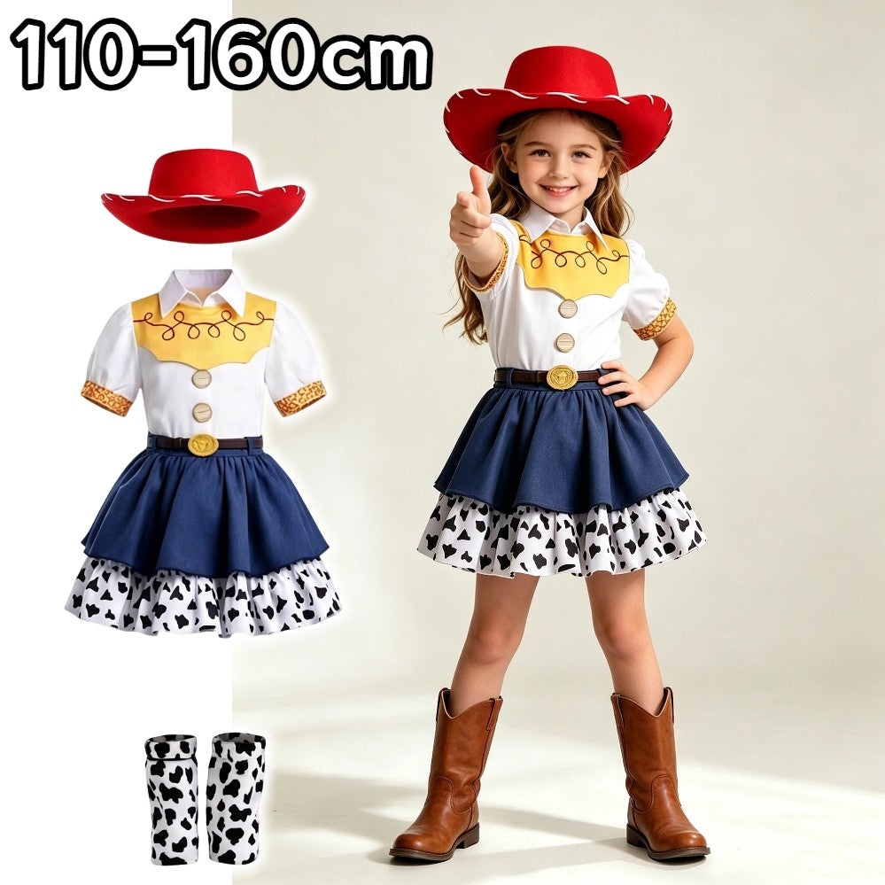 Toy Story Jessie Cowgirl Costume Set Girl Cosplay Dress Up Kids Book Week Outfit