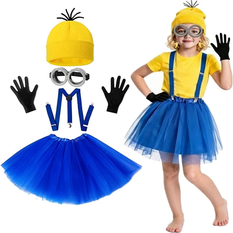 Yellow Cartoon Character Costume Set – Kids & Adults Book Week Fancy Dress (Beanie, Goggles, Gloves)