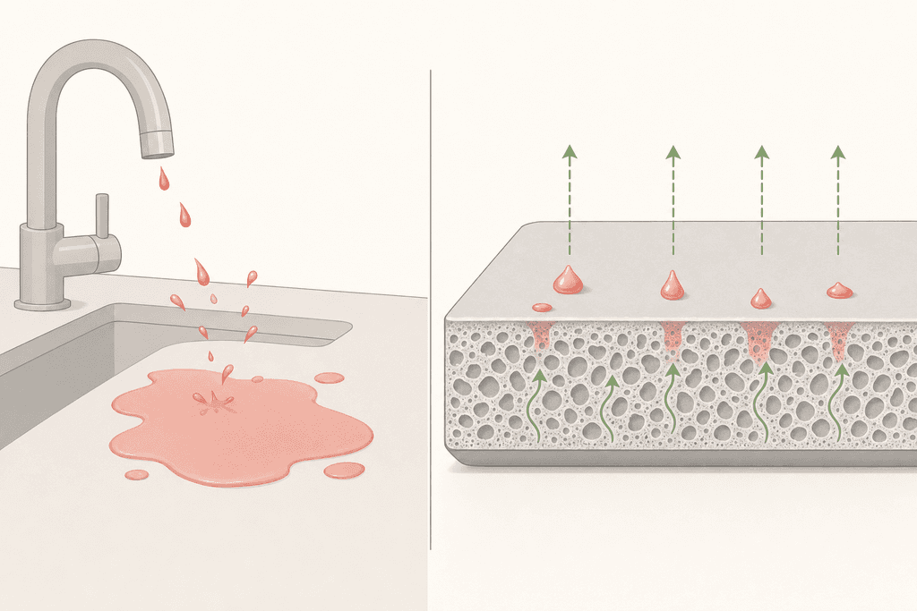Why Benches Around Sinks Stay Wet in the First Place