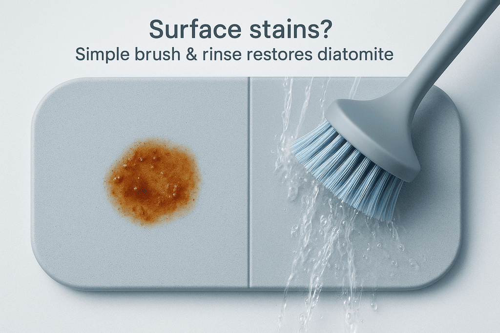 Dealing with Tough Stains on Stone Dish Mats