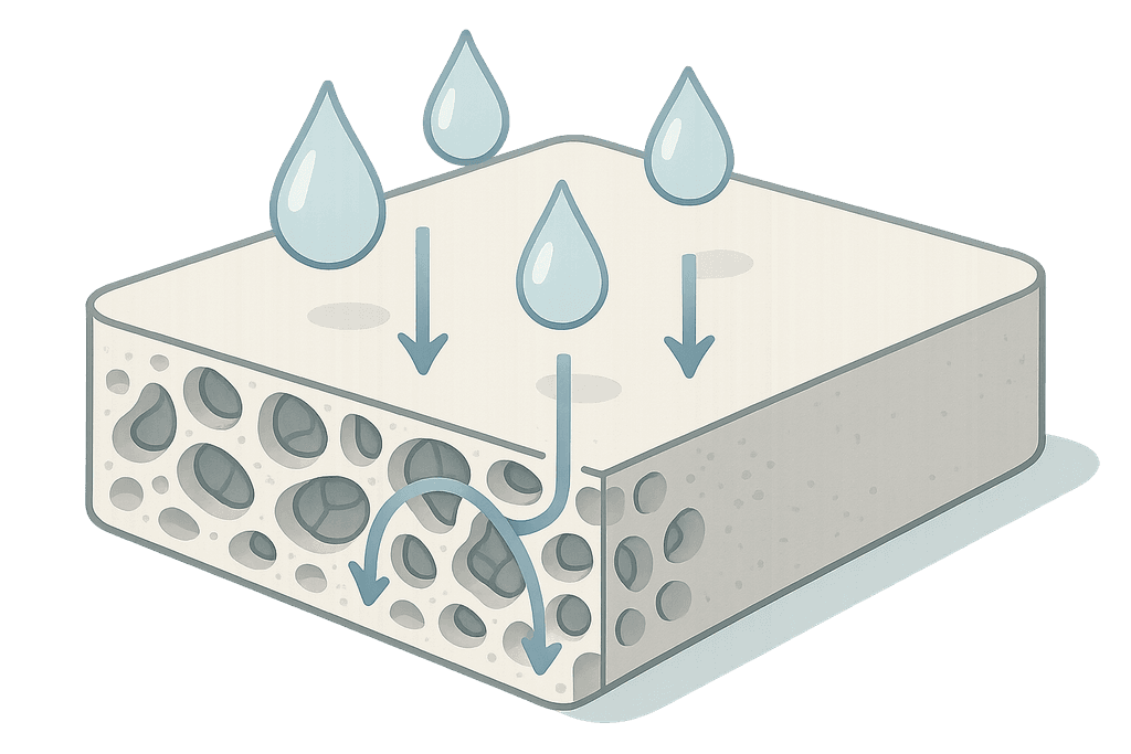 Difference 1: Instant Water Absorption