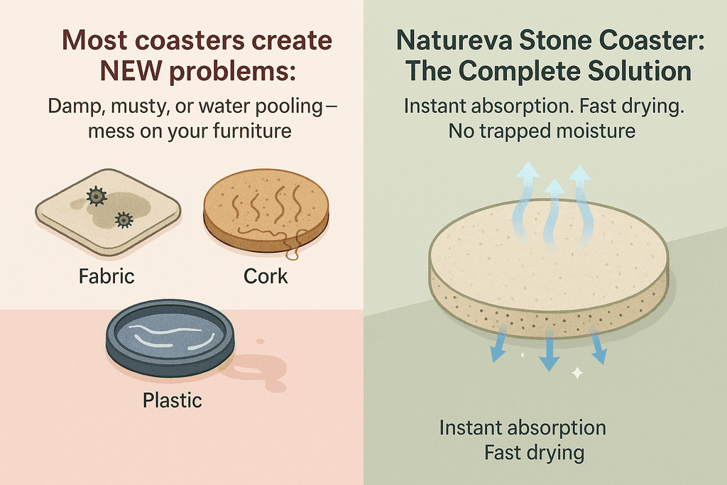 Fast Evaporation Keeps Coasters Clean and Ready