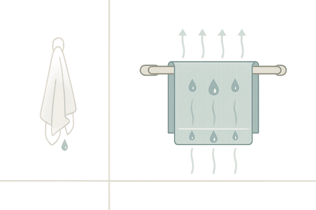 Step One: Hang Towels Properly After Every Use