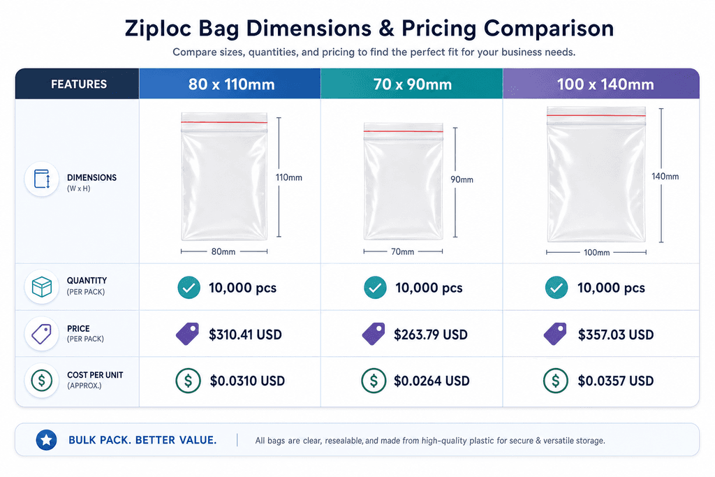 Understanding Ziploc Bag Dimensions and Pricing