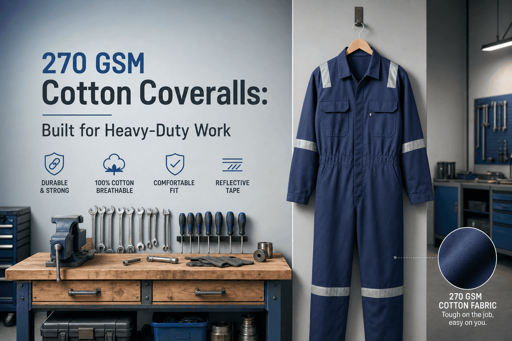 270 GSM Cotton Coveralls for Workshop and Yard Use
