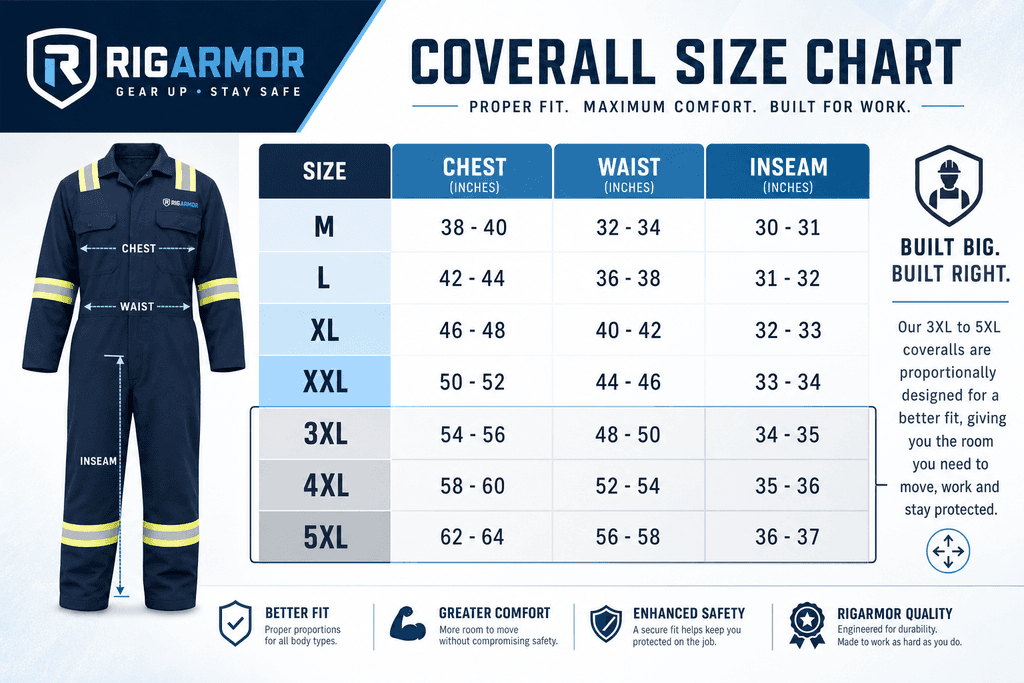 Sizing Chart and Available Options