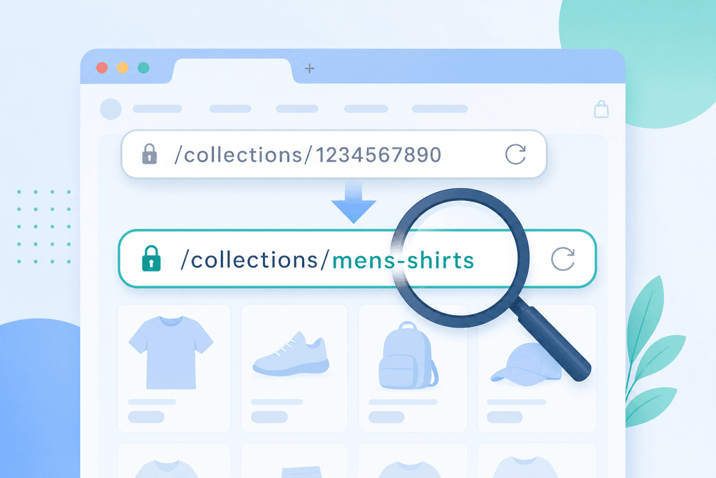 URL bar transforming from generic numbered link to clean keyword link